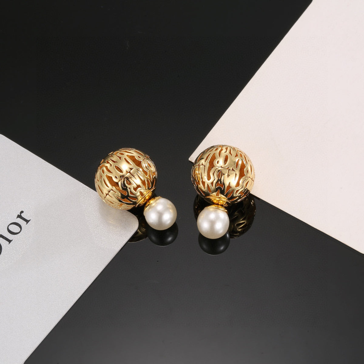 gold metal butterfly Drop Earrings for women - alternate angle view 3