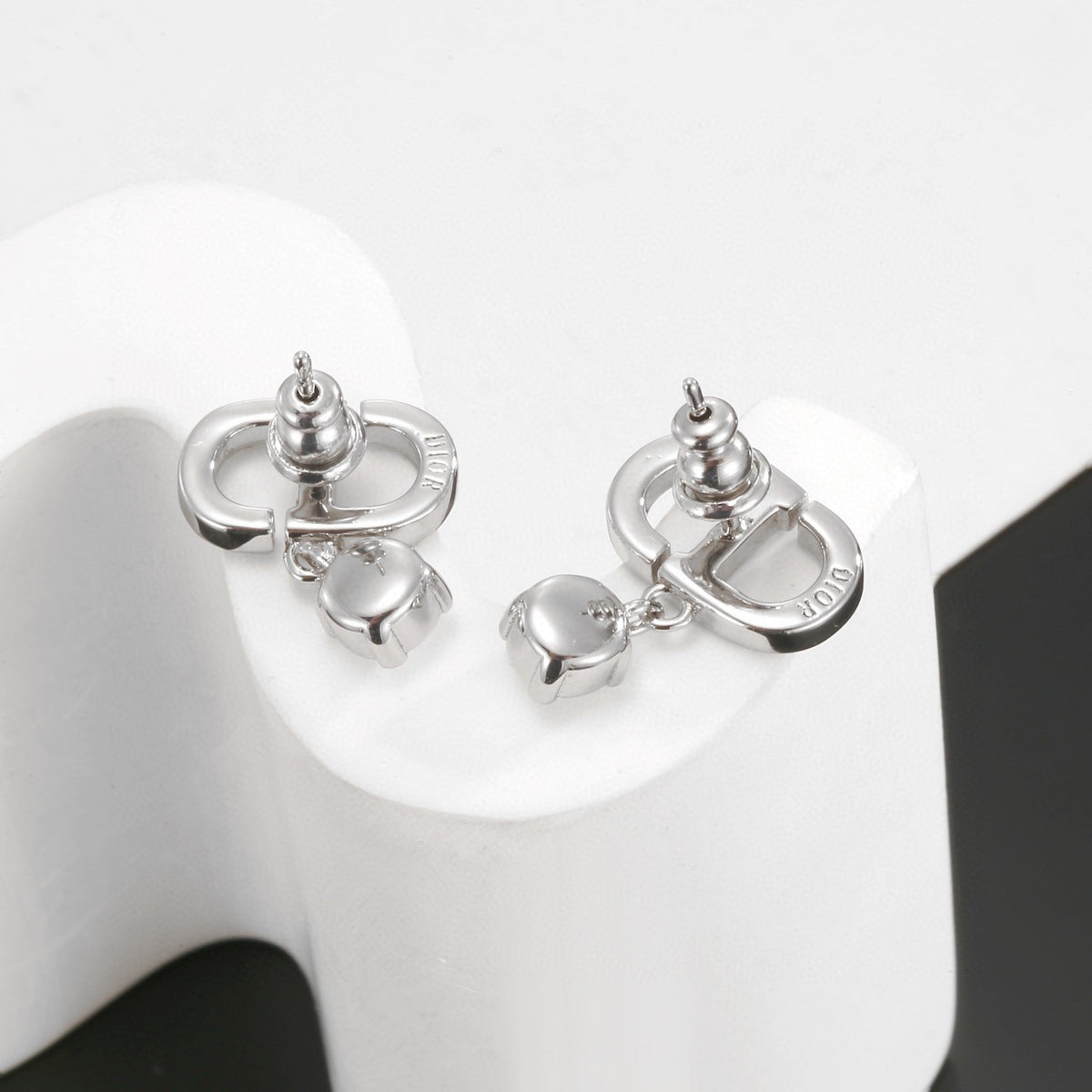 letter Stud Earrings for women - alternate angle view 2
