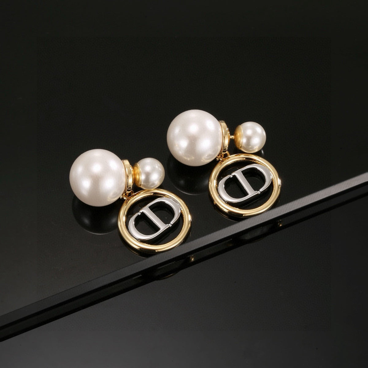 letter Stud Earrings for women - alternate angle view 2