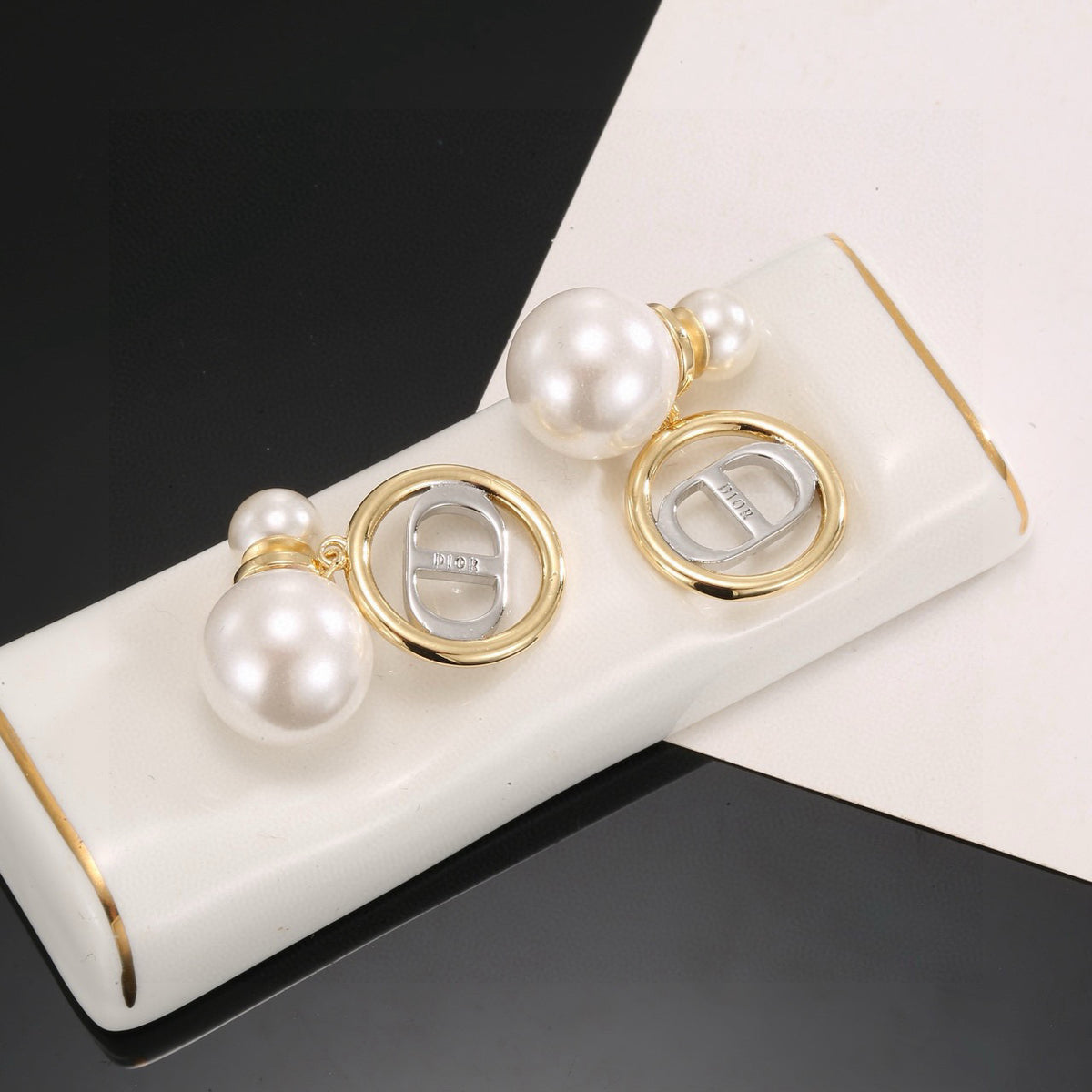 letter Stud Earrings for women - alternate angle view 3