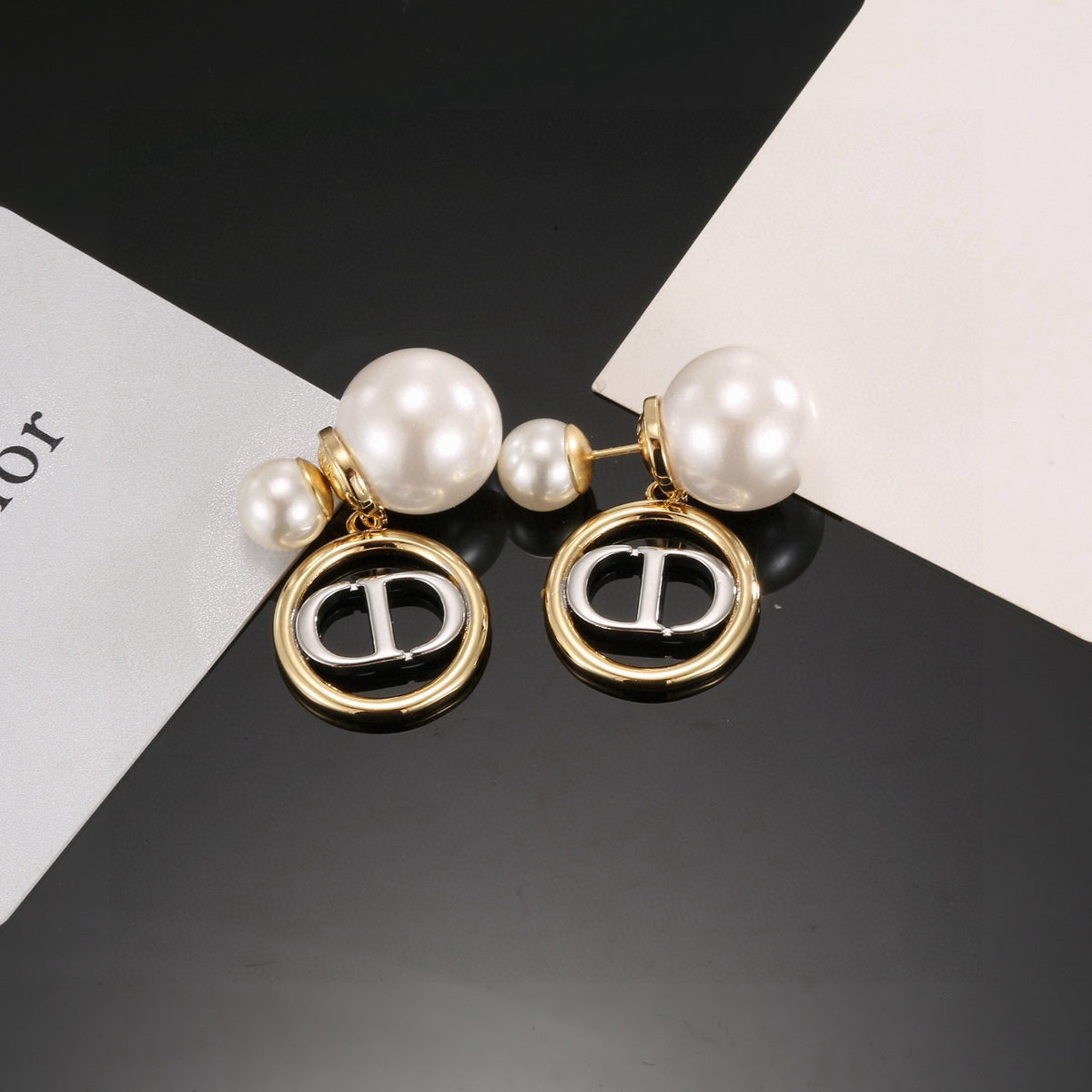 letter Stud Earrings for women - product detail view
