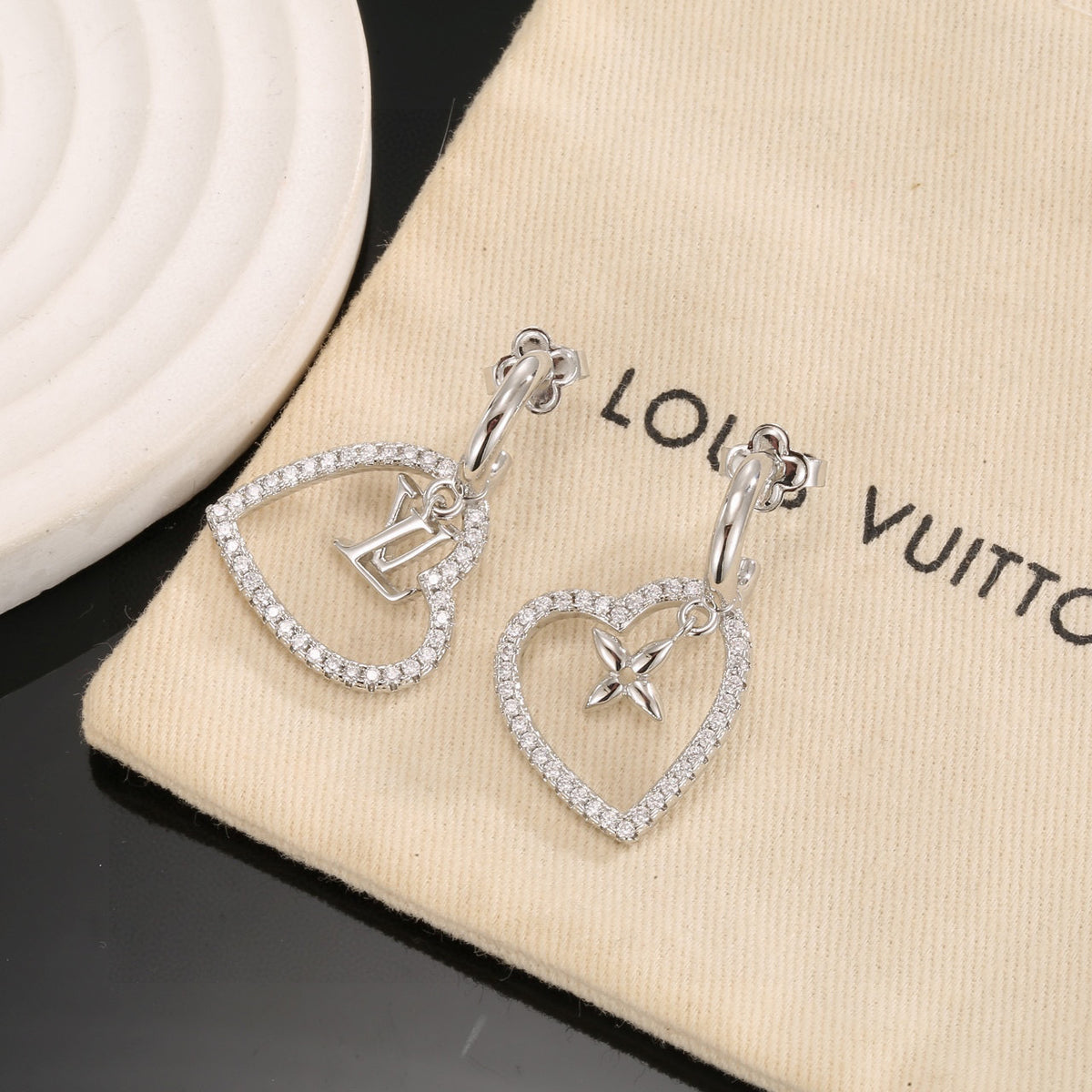 letter Stud Earrings for women - alternate angle view 4