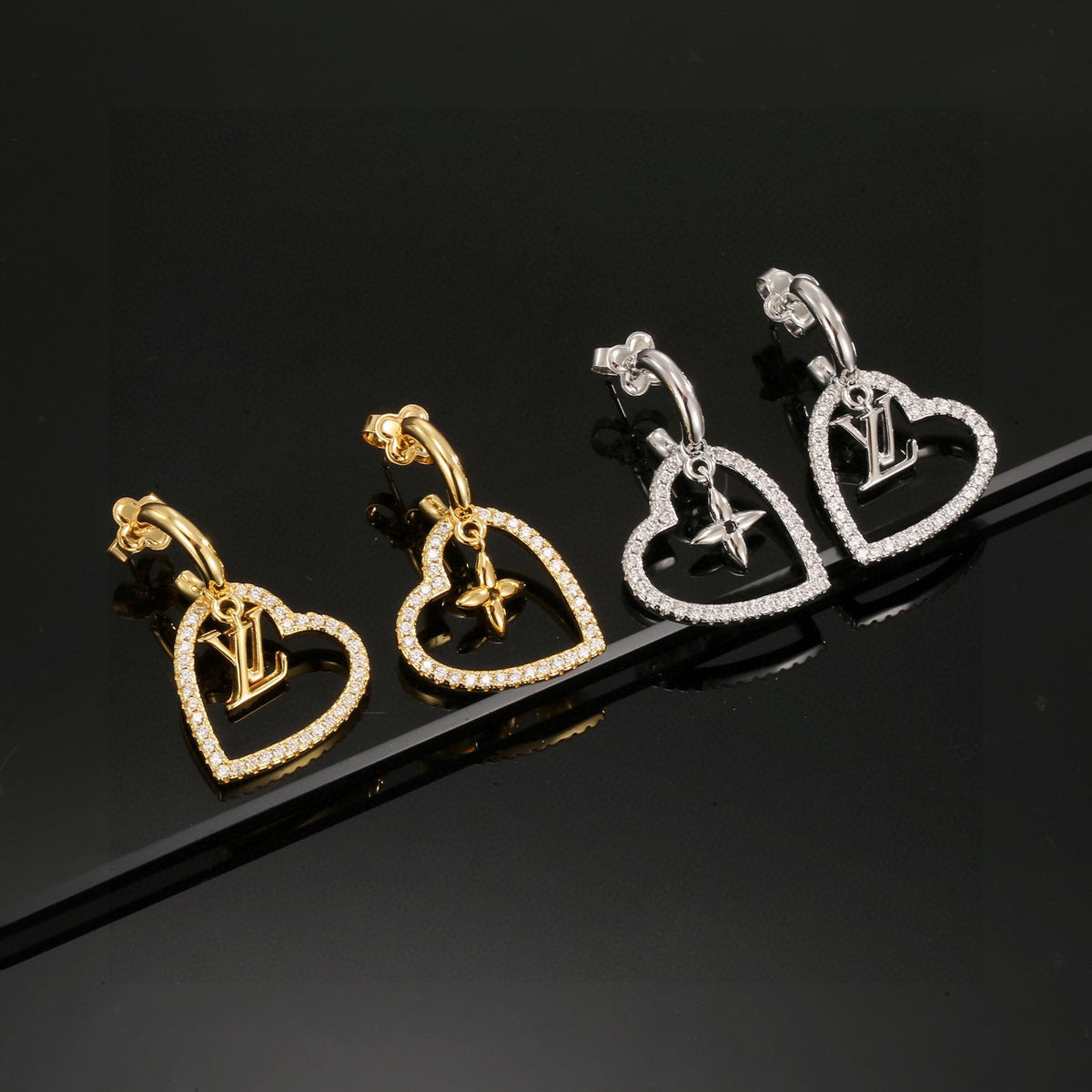 letter Stud Earrings for women - alternate angle view 5