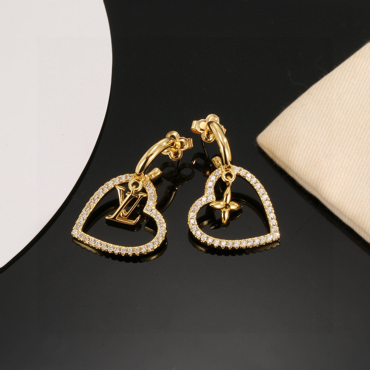 letter Stud Earrings for women - alternate angle view 2