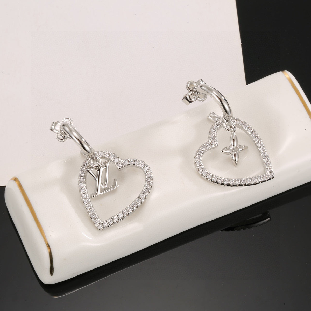 letter Stud Earrings for women - alternate angle view 8