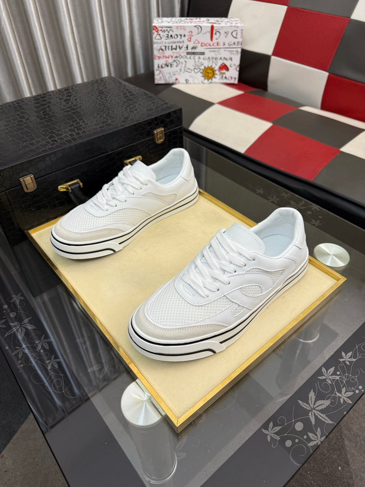 Dolce & Gabbana DG Silk Calfskin & Nubuck Casual Sneakers