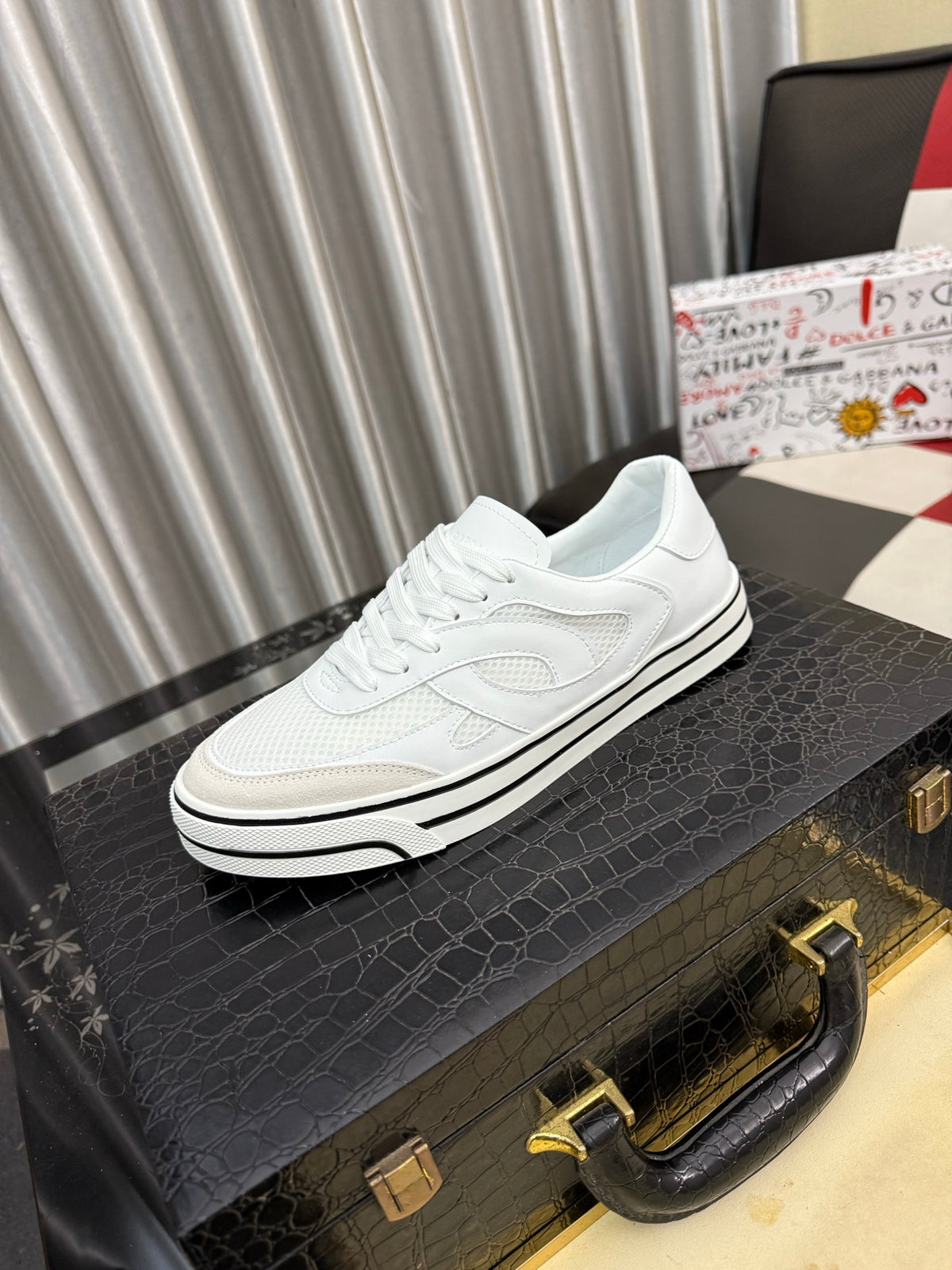 Dolce & Gabbana DG Silk Calfskin & Nubuck Casual Sneakers