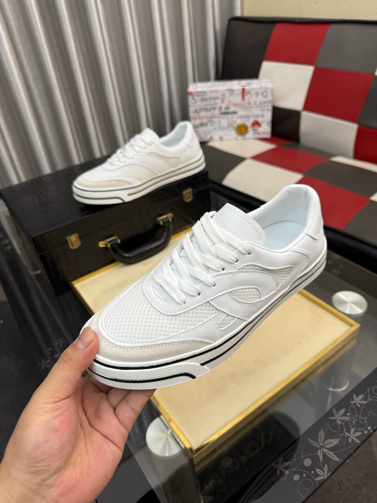 Dolce & Gabbana DG Silk Calfskin & Nubuck Casual Sneakers