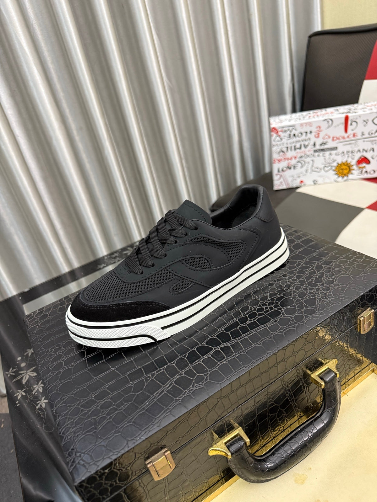 Dolce & Gabbana DG Silk Calfskin & Nubuck Casual Sneakers
