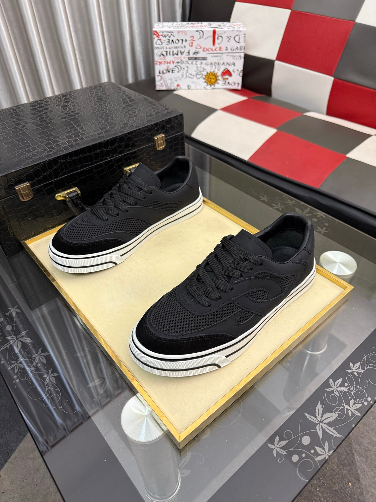 Dolce & Gabbana DG Silk Calfskin & Nubuck Casual Sneakers
