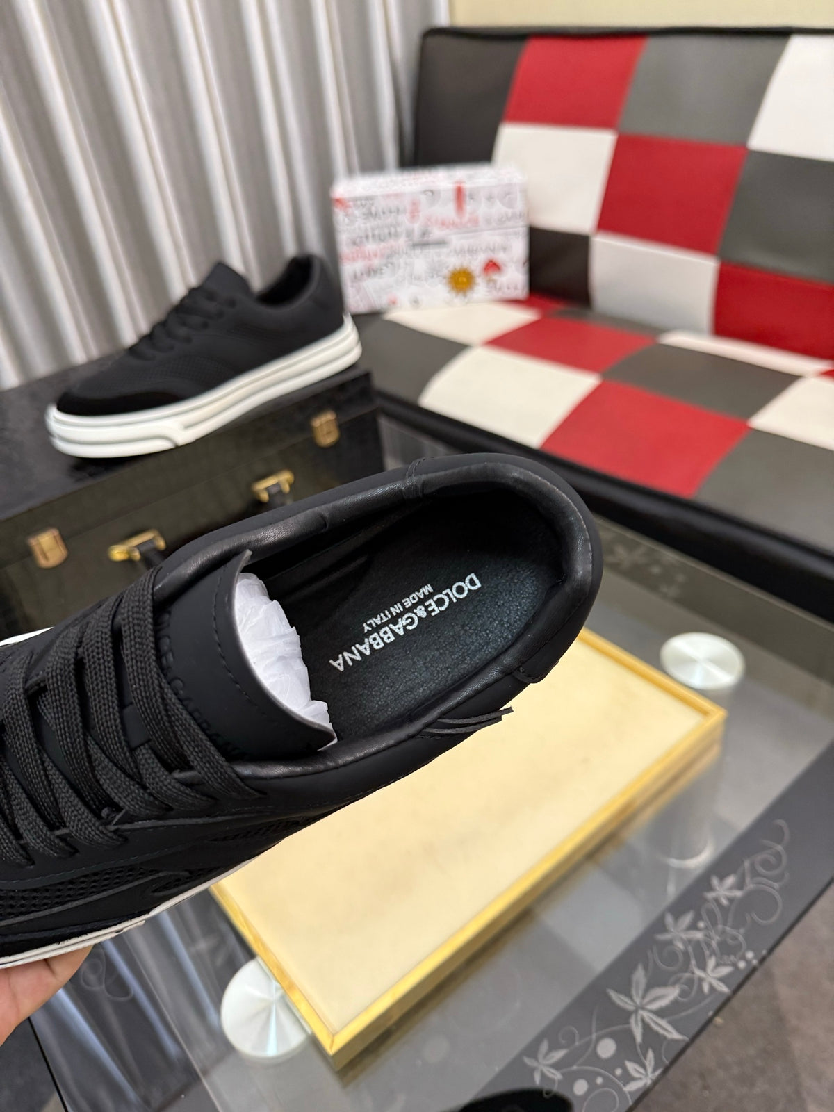 Dolce & Gabbana DG Silk Calfskin & Nubuck Casual Sneakers