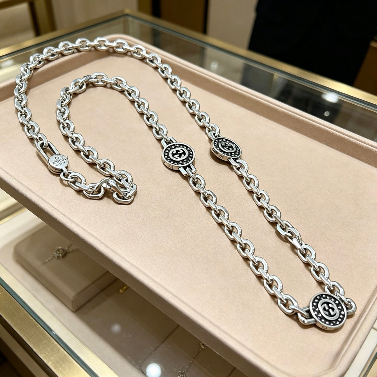 antique double g Necklace for women - alternate angle view 5