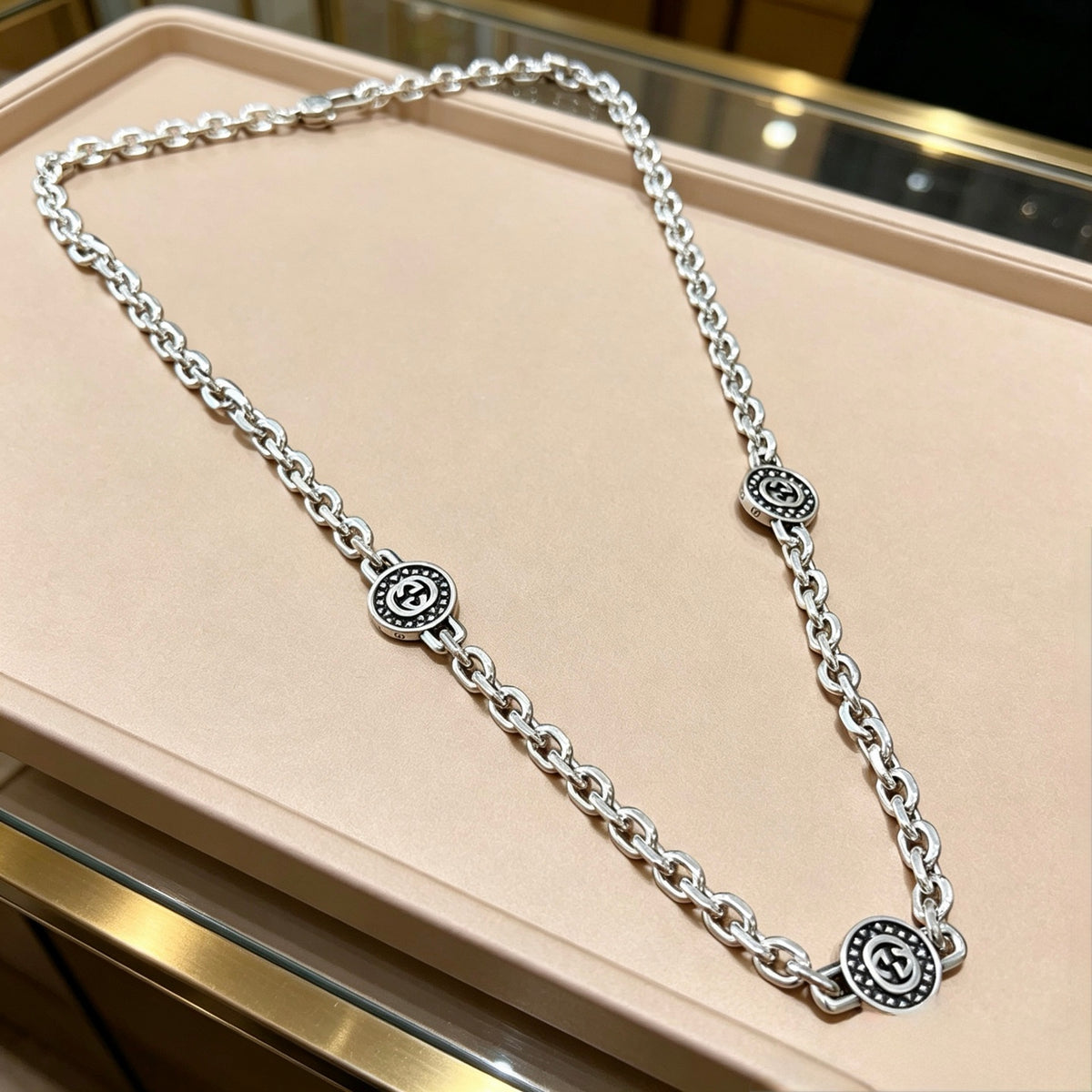 antique double g Necklace for women - product detail view