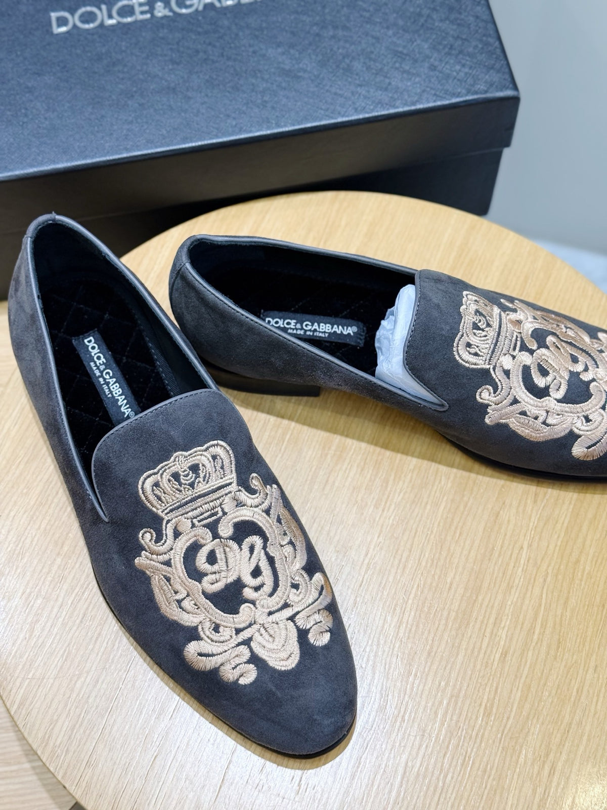 Dolce & Gabbana DG Men's Moccasin Loafers with Metal Horsebit