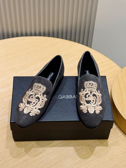 Dolce & Gabbana DG Men's Moccasin Loafers with Metal Horsebit