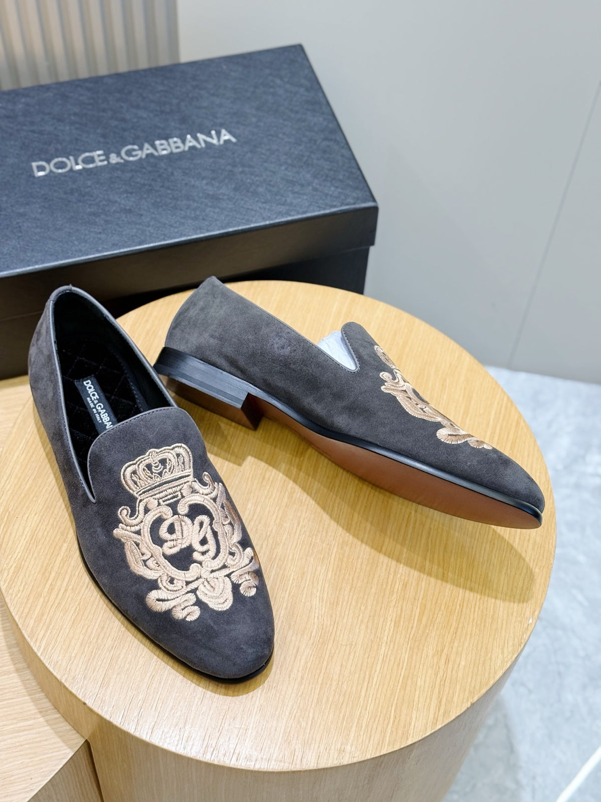 Dolce & Gabbana DG Men's Moccasin Loafers with Metal Horsebit