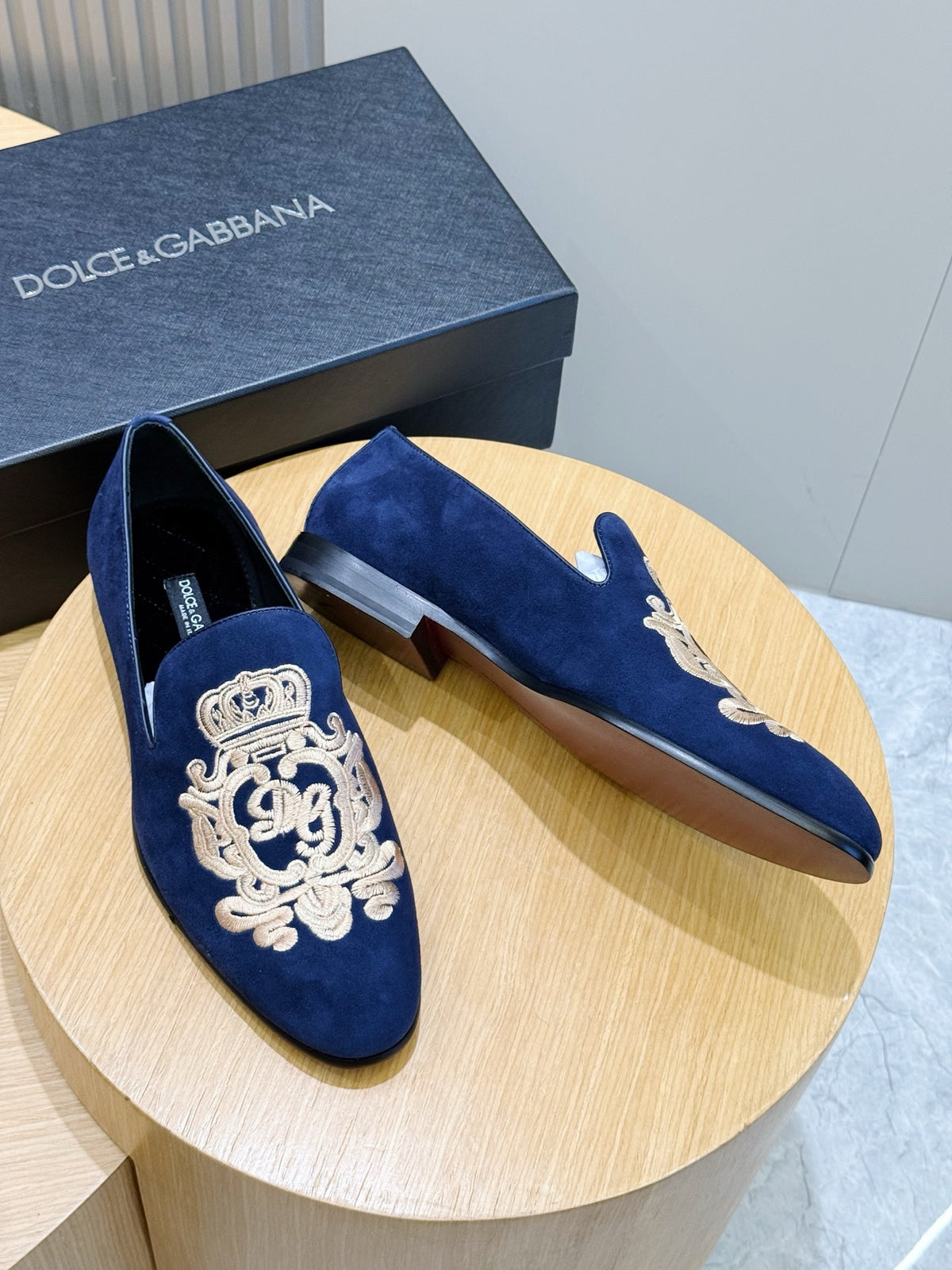 Dolce & Gabbana DG Men's Moccasin Loafers with Metal Horsebit