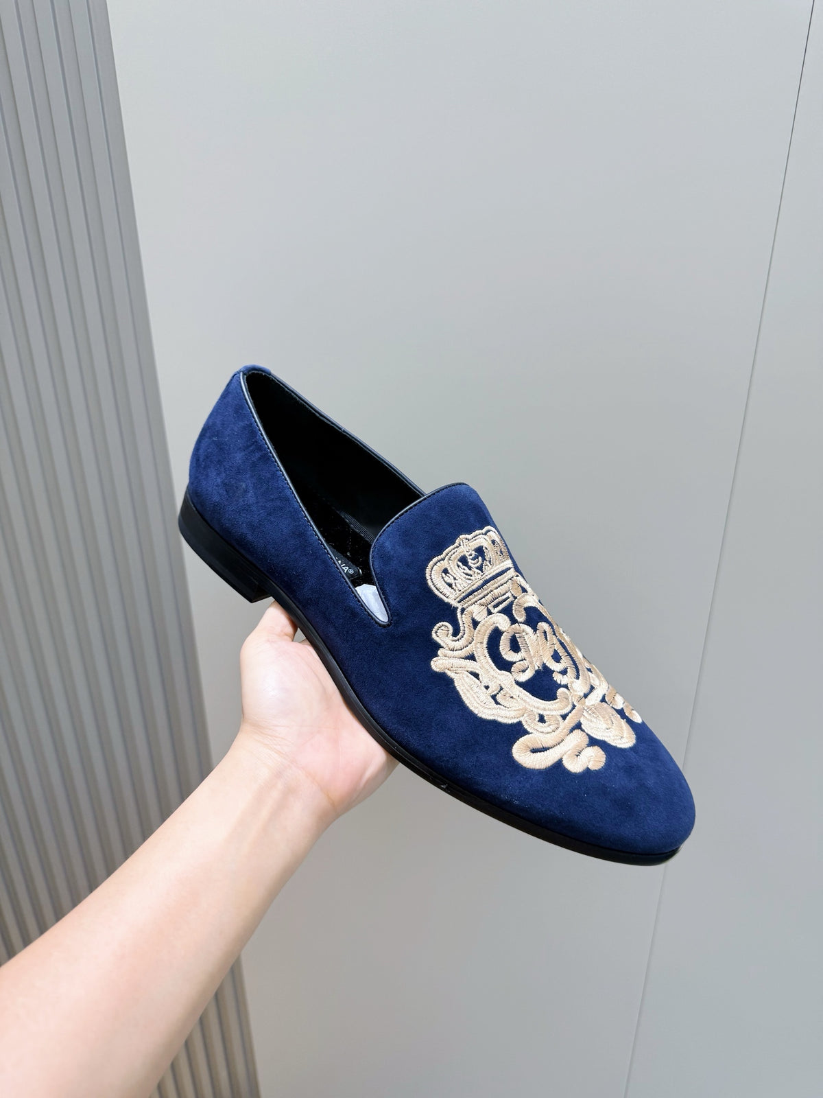 Dolce & Gabbana DG Men's Moccasin Loafers with Metal Horsebit
