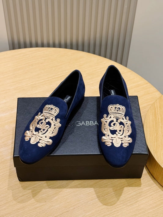 Dolce & Gabbana DG Men's Moccasin Loafers with Metal Horsebit