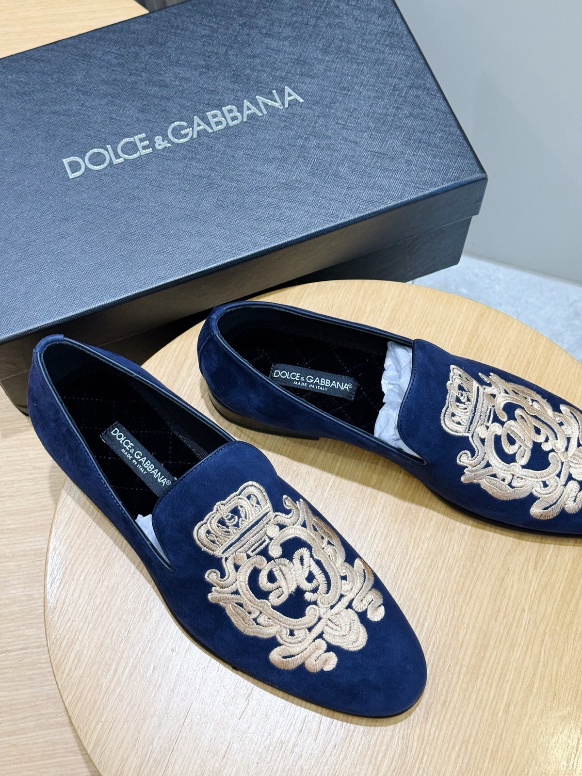 Dolce & Gabbana DG Men's Moccasin Loafers with Metal Horsebit