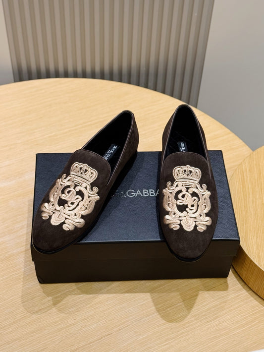 Dolce & Gabbana DG Men's Moccasin Loafers with Metal Horsebit
