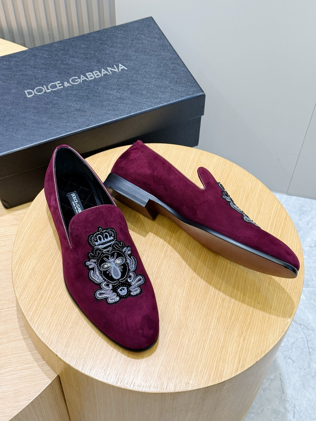 Dolce & Gabbana DG Men's Moccasin Loafers with Metal Horsebit