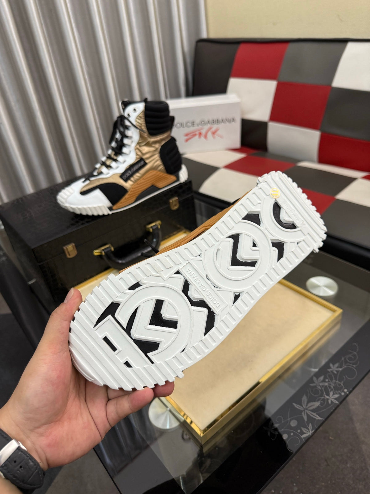 Dolce & Gabbana DG Silk Calfskin & Nubuck Casual Sneakers