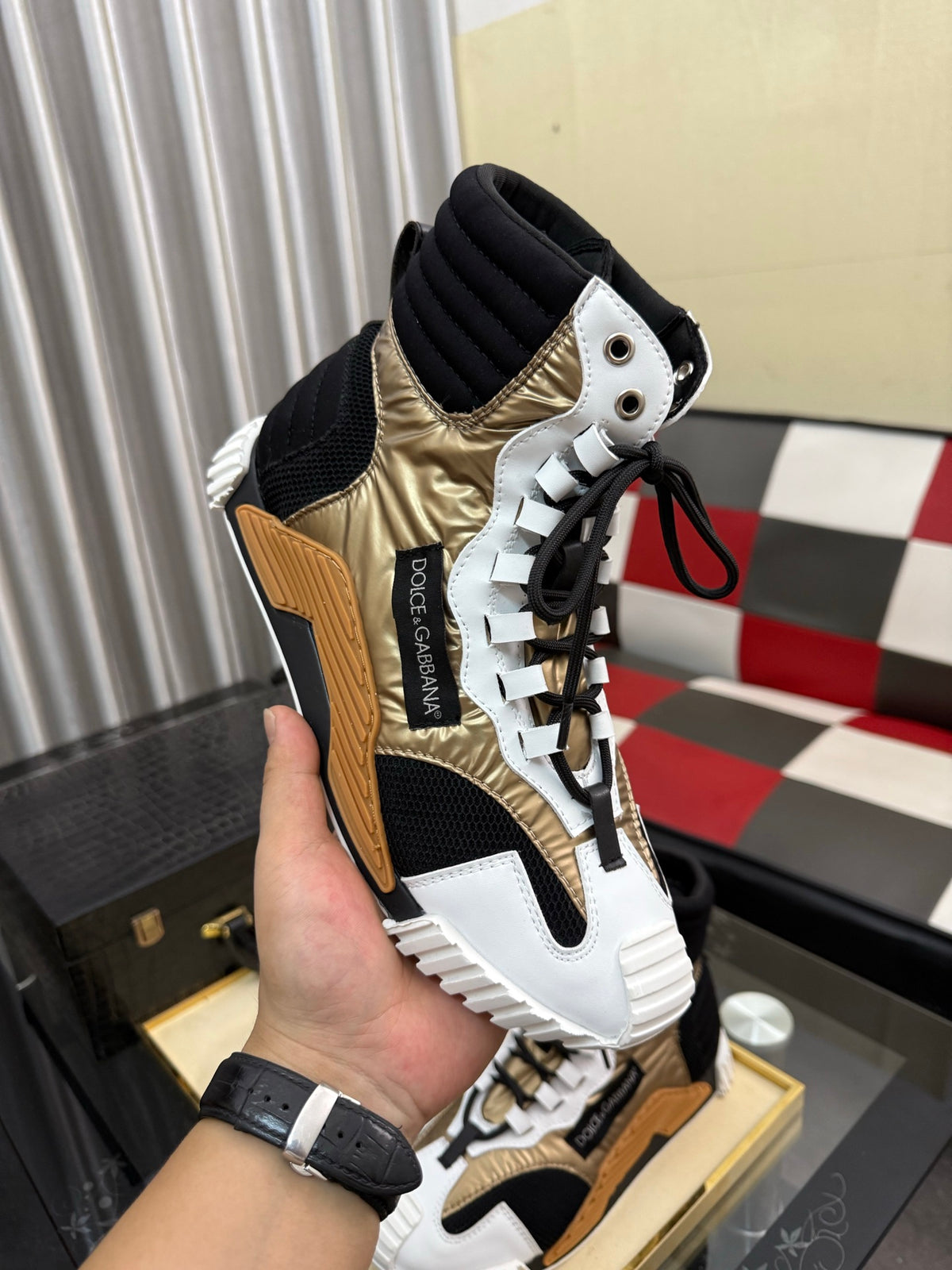 Dolce & Gabbana DG Silk Calfskin & Nubuck Casual Sneakers
