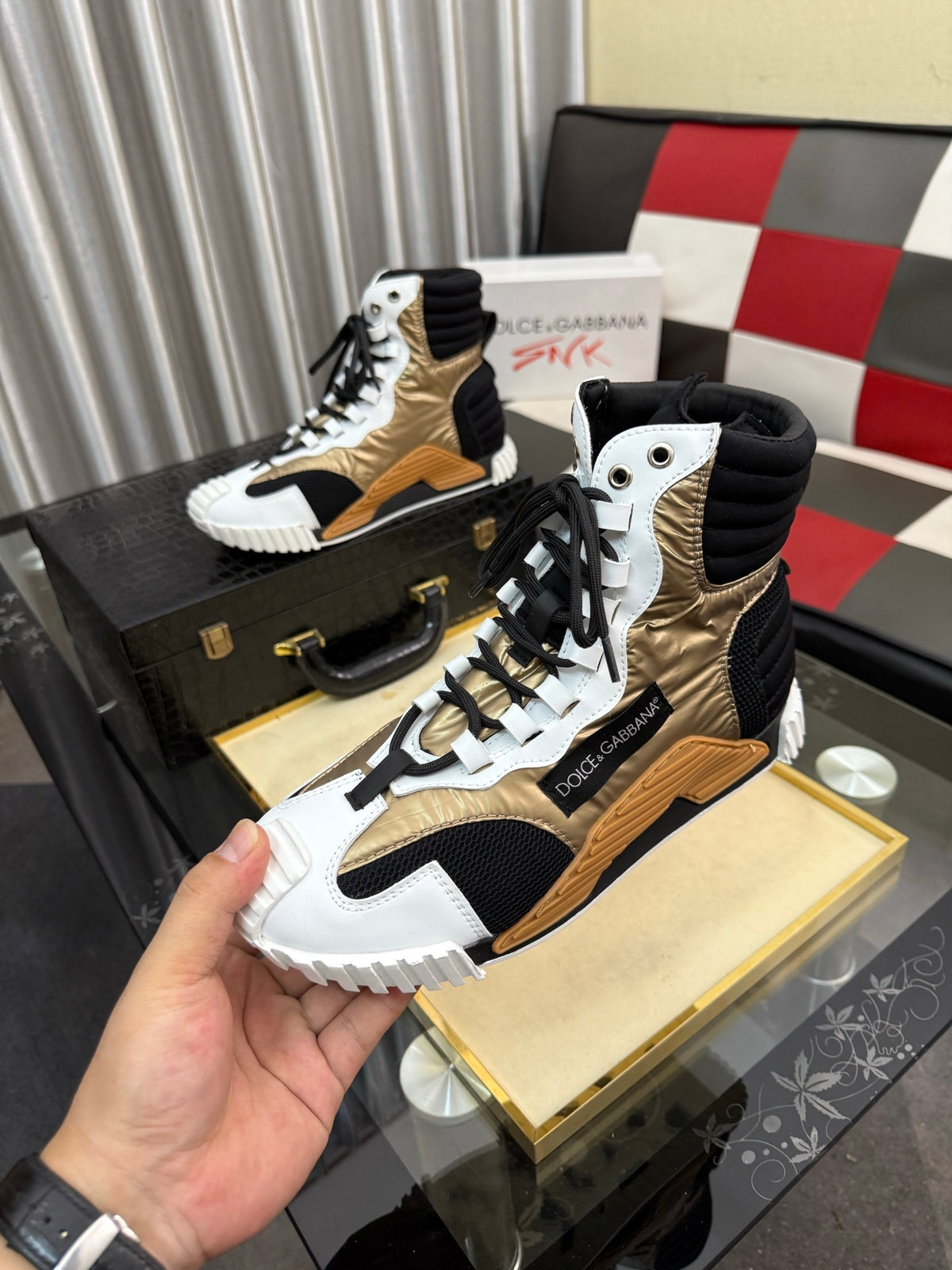 Dolce & Gabbana DG Silk Calfskin & Nubuck Casual Sneakers