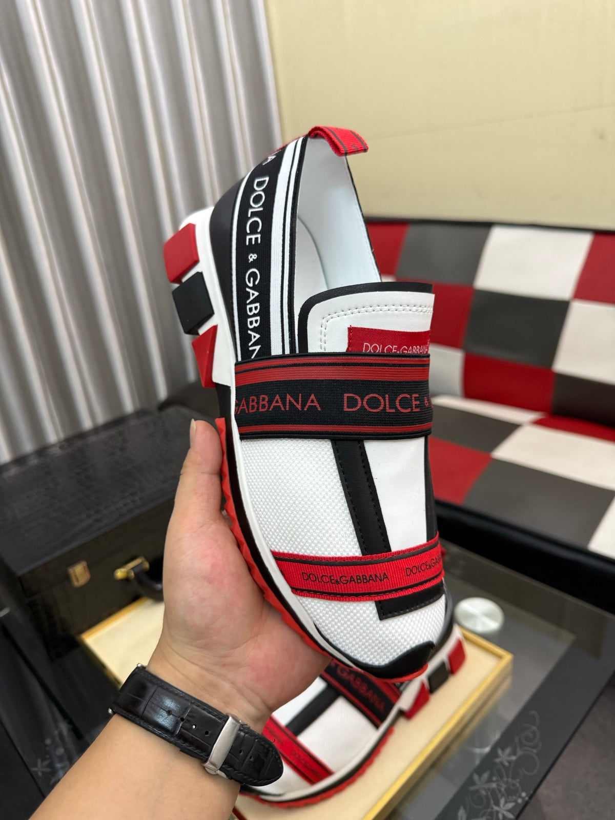 Dolce & Gabbana DG Silk Calfskin & Nubuck Casual Sneakers