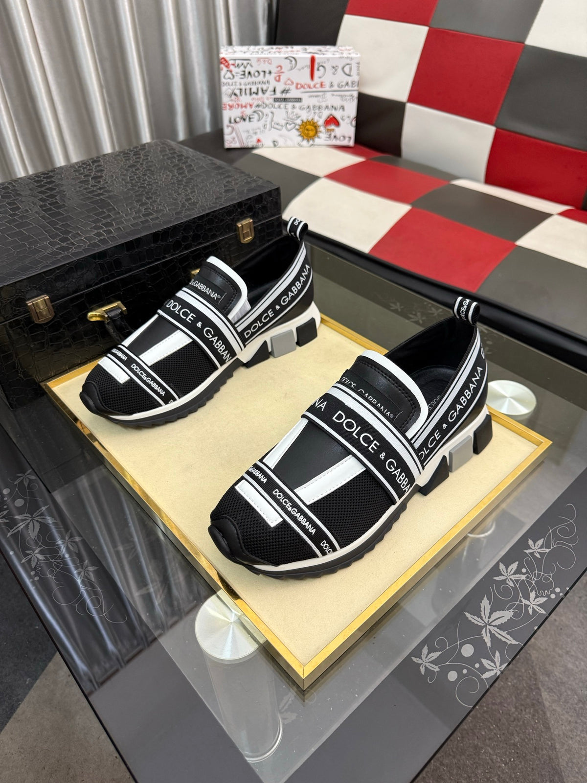 Dolce & Gabbana DG Silk Calfskin & Nubuck Casual Sneakers