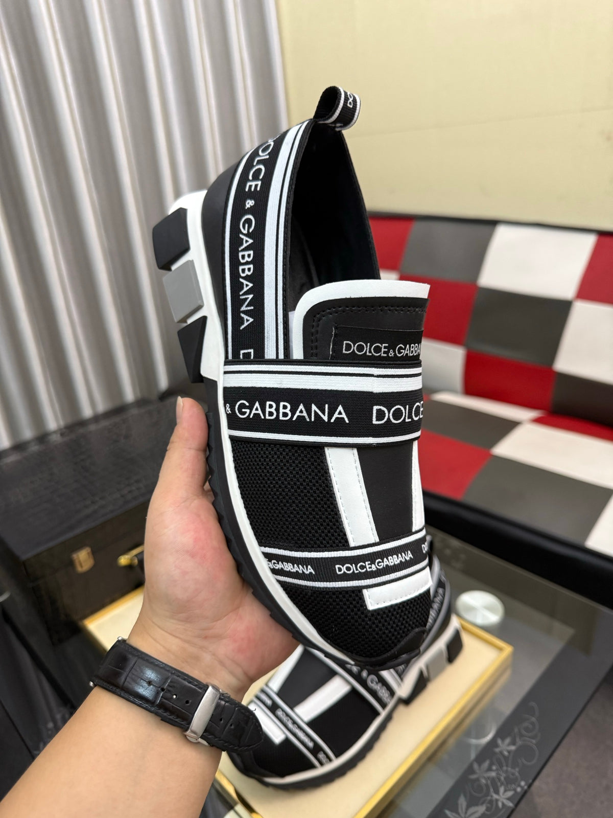 Dolce & Gabbana DG Silk Calfskin & Nubuck Casual Sneakers