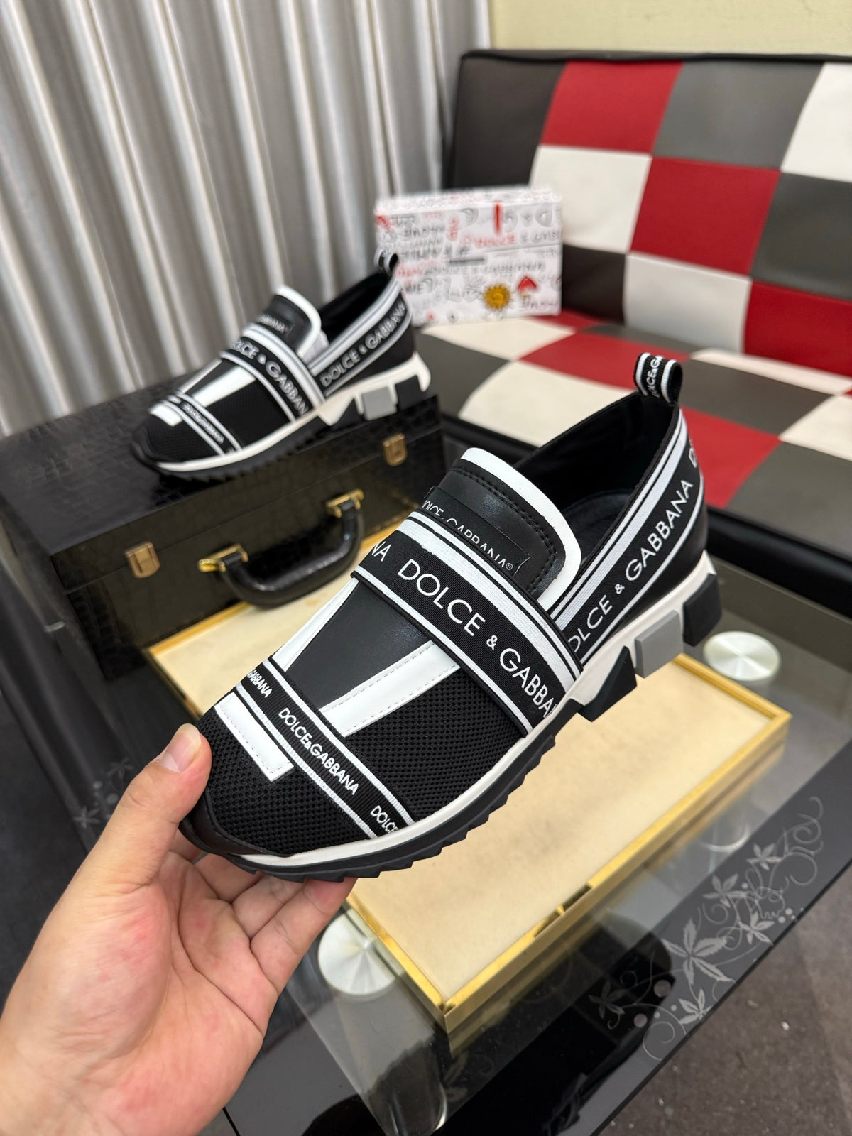 Dolce & Gabbana DG Silk Calfskin & Nubuck Casual Sneakers