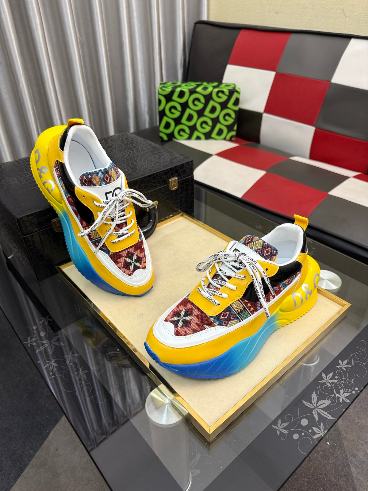 Dolce & Gabbana DG Silk Calfskin & Nubuck Casual Sneakers