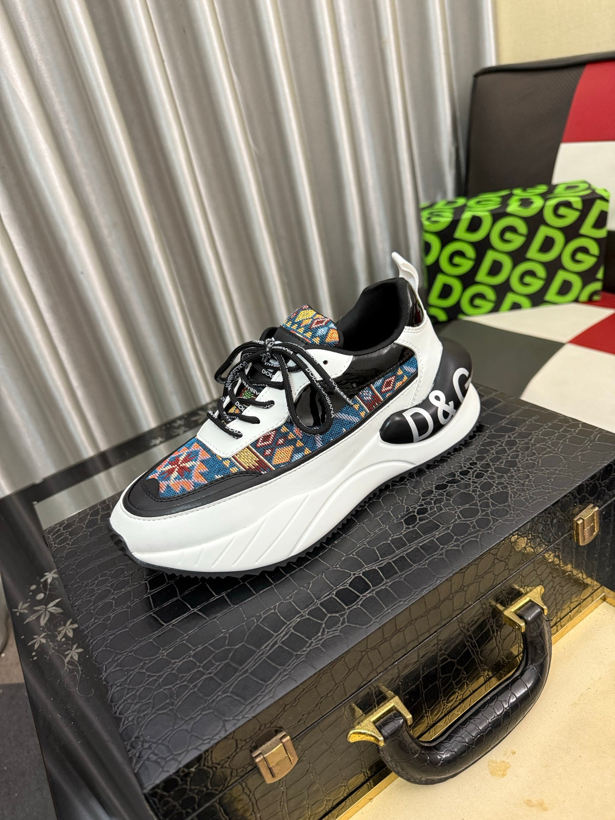 Dolce & Gabbana DG Silk Calfskin & Nubuck Casual Sneakers