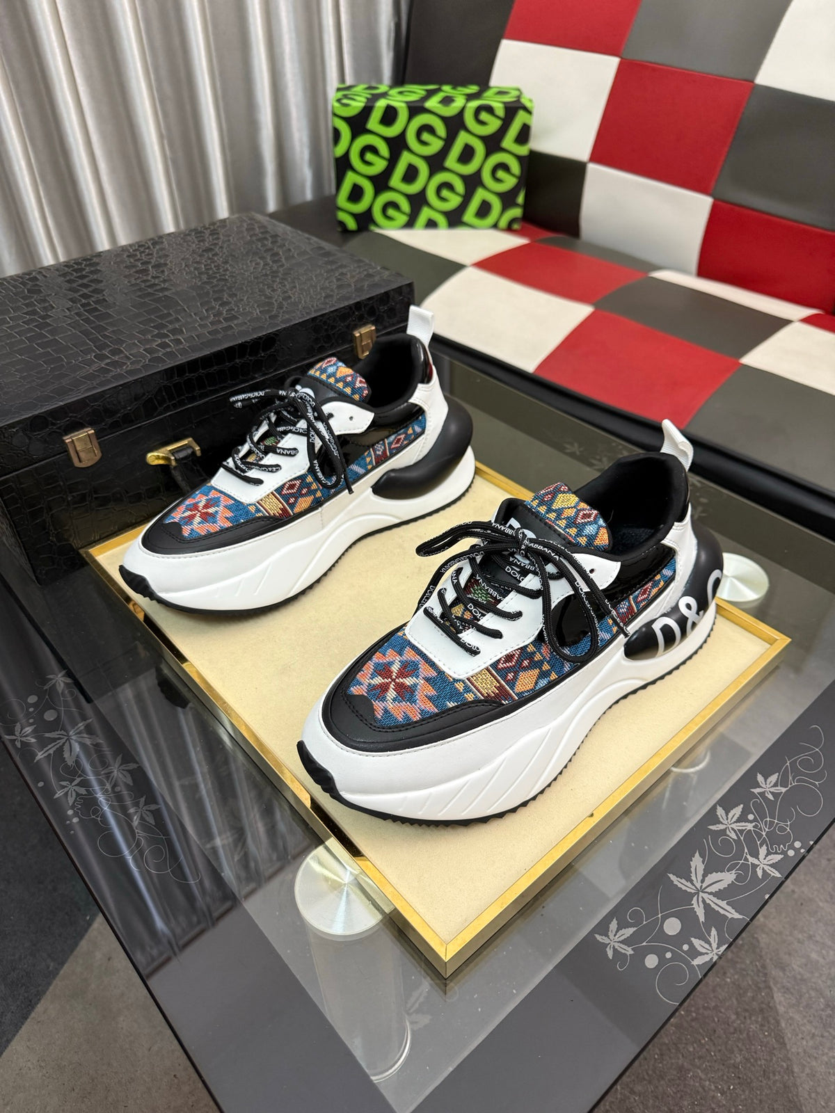 Dolce & Gabbana DG Silk Calfskin & Nubuck Casual Sneakers