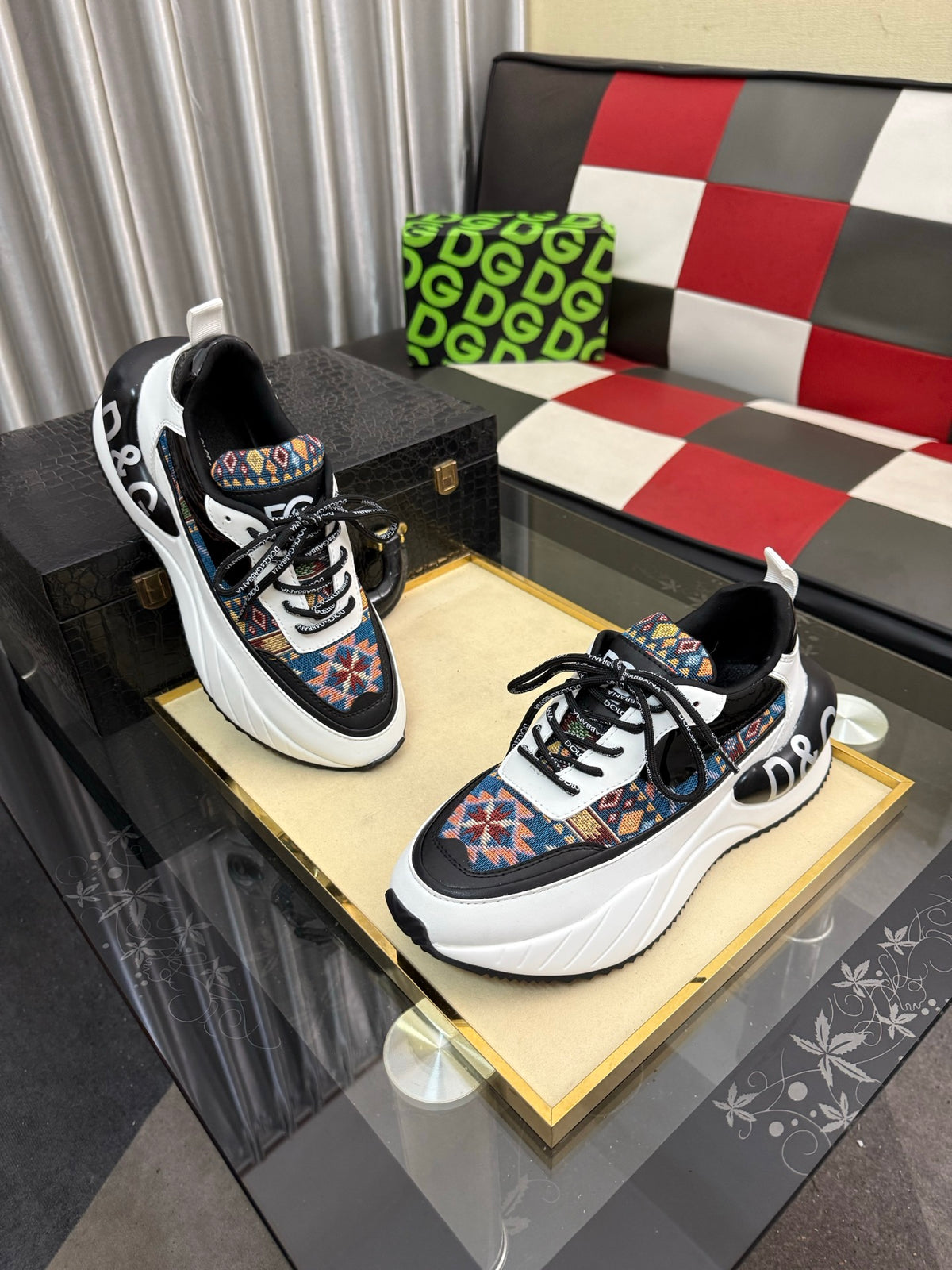 Dolce & Gabbana DG Silk Calfskin & Nubuck Casual Sneakers