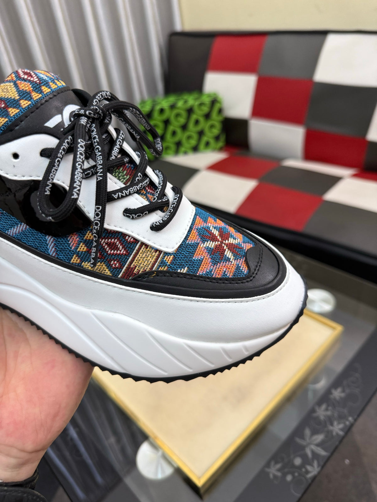 Dolce & Gabbana DG Silk Calfskin & Nubuck Casual Sneakers