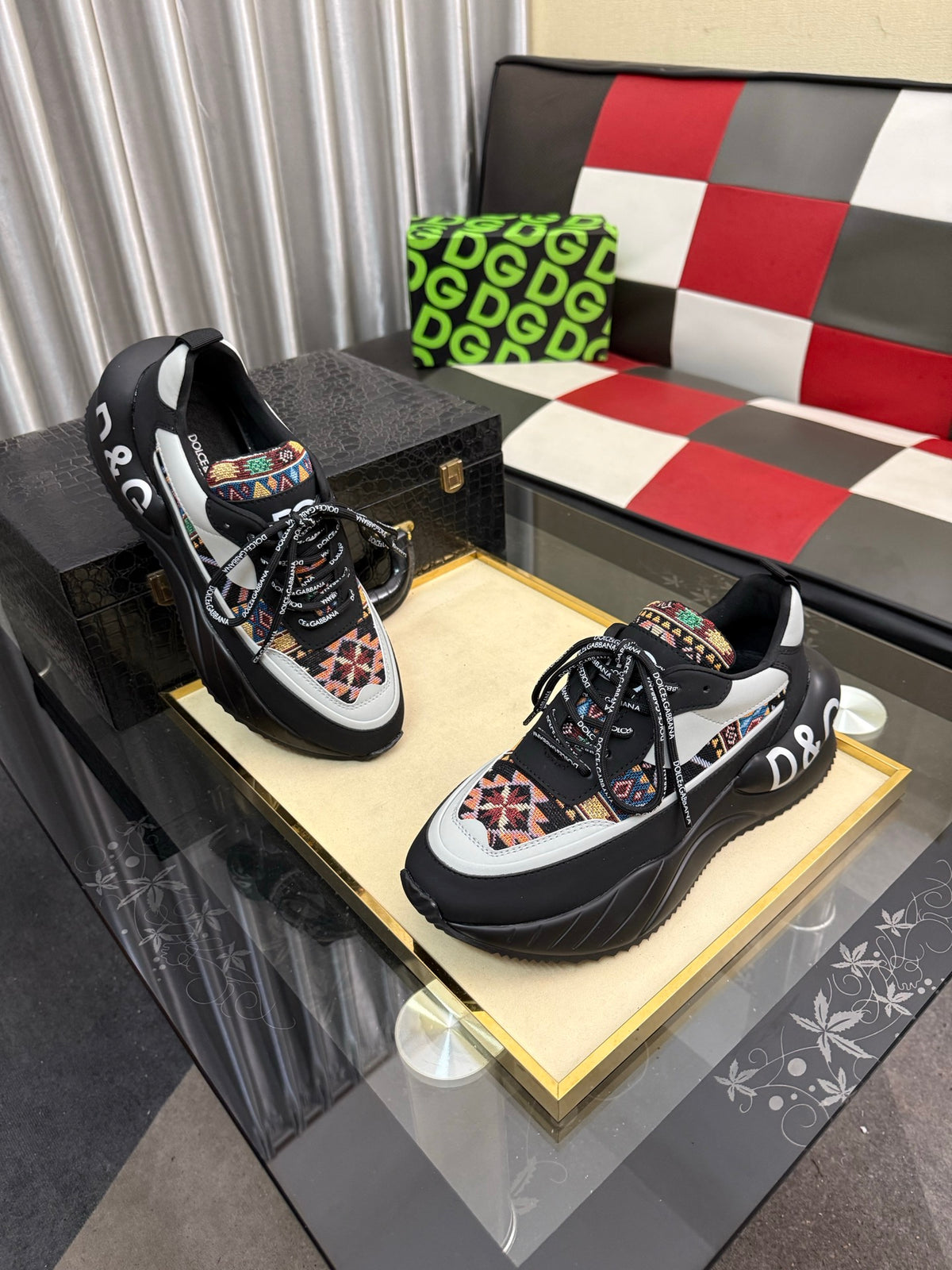 Dolce & Gabbana DG Silk Calfskin & Nubuck Casual Sneakers
