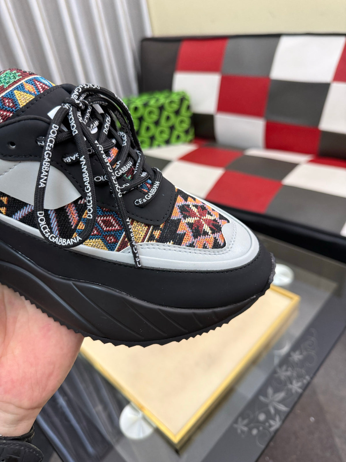Dolce & Gabbana DG Silk Calfskin & Nubuck Casual Sneakers