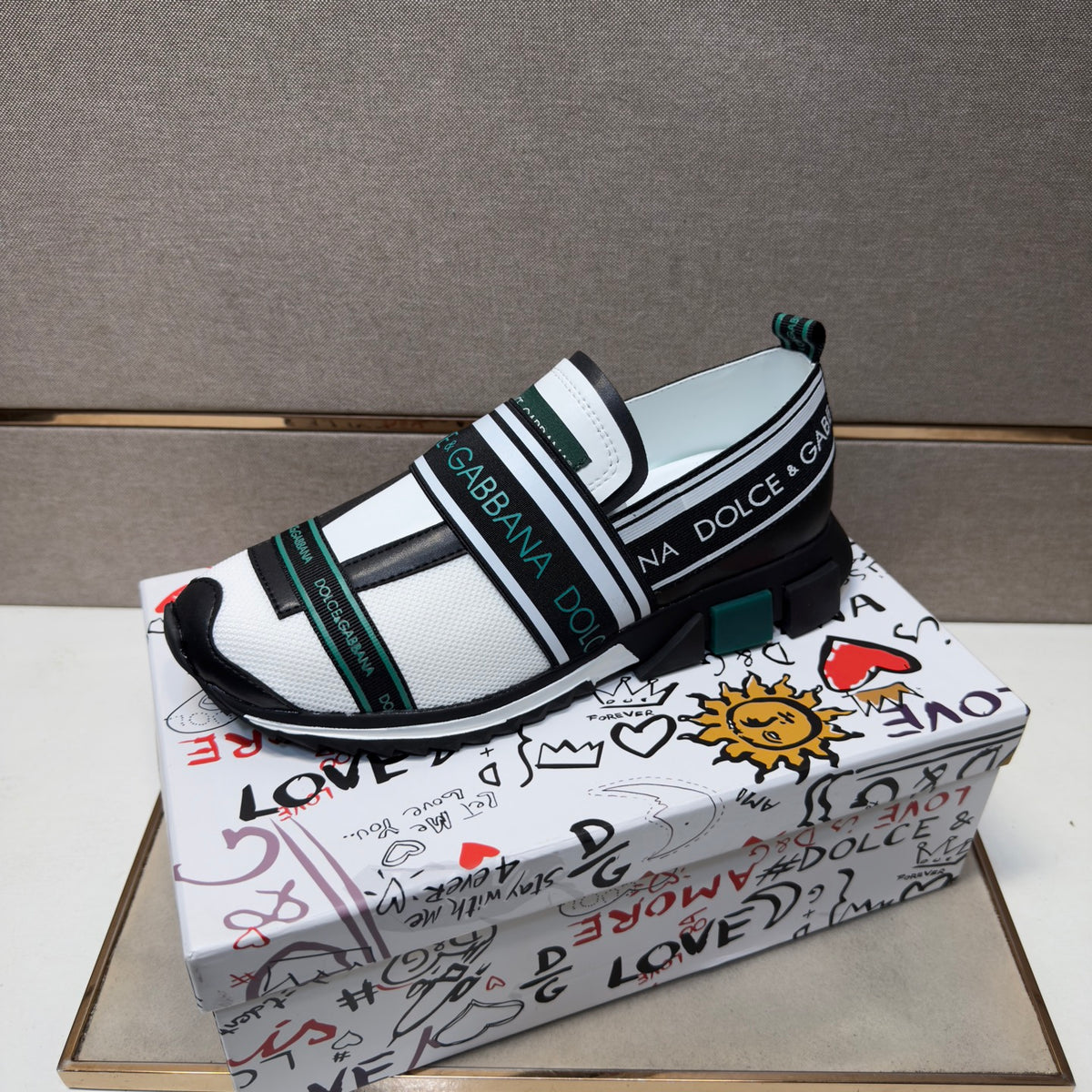 Dolce & Gabbana DG Couple's Multi-Material Casual Sneakers 5 Colors