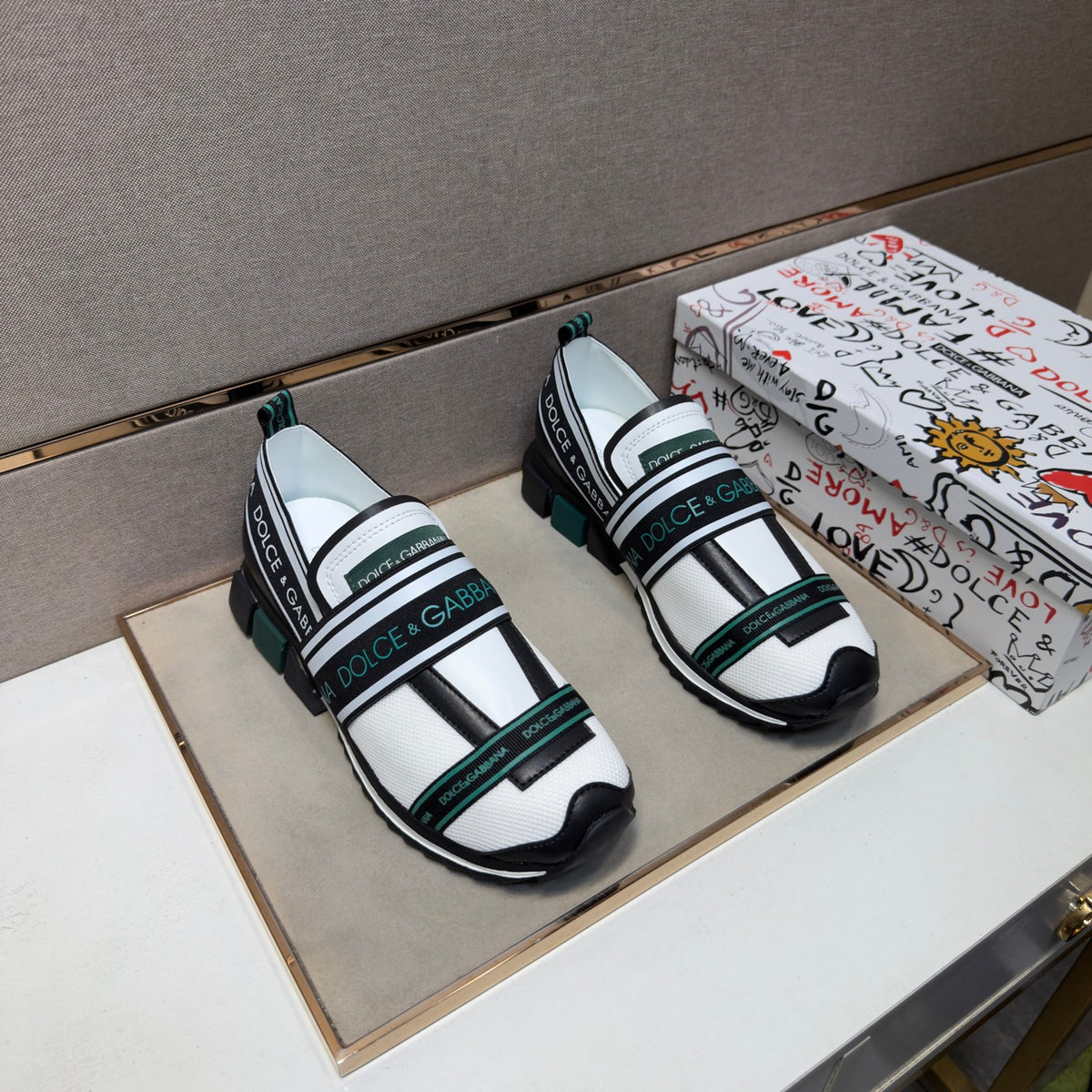 Dolce & Gabbana DG Couple's Multi-Material Casual Sneakers 5 Colors