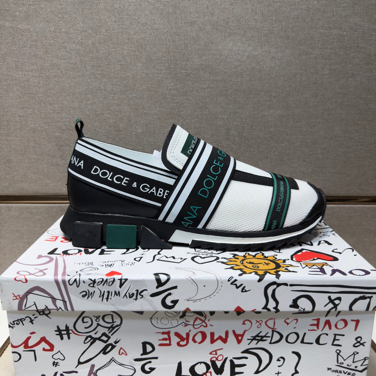 Dolce & Gabbana DG Couple's Multi-Material Casual Sneakers 5 Colors