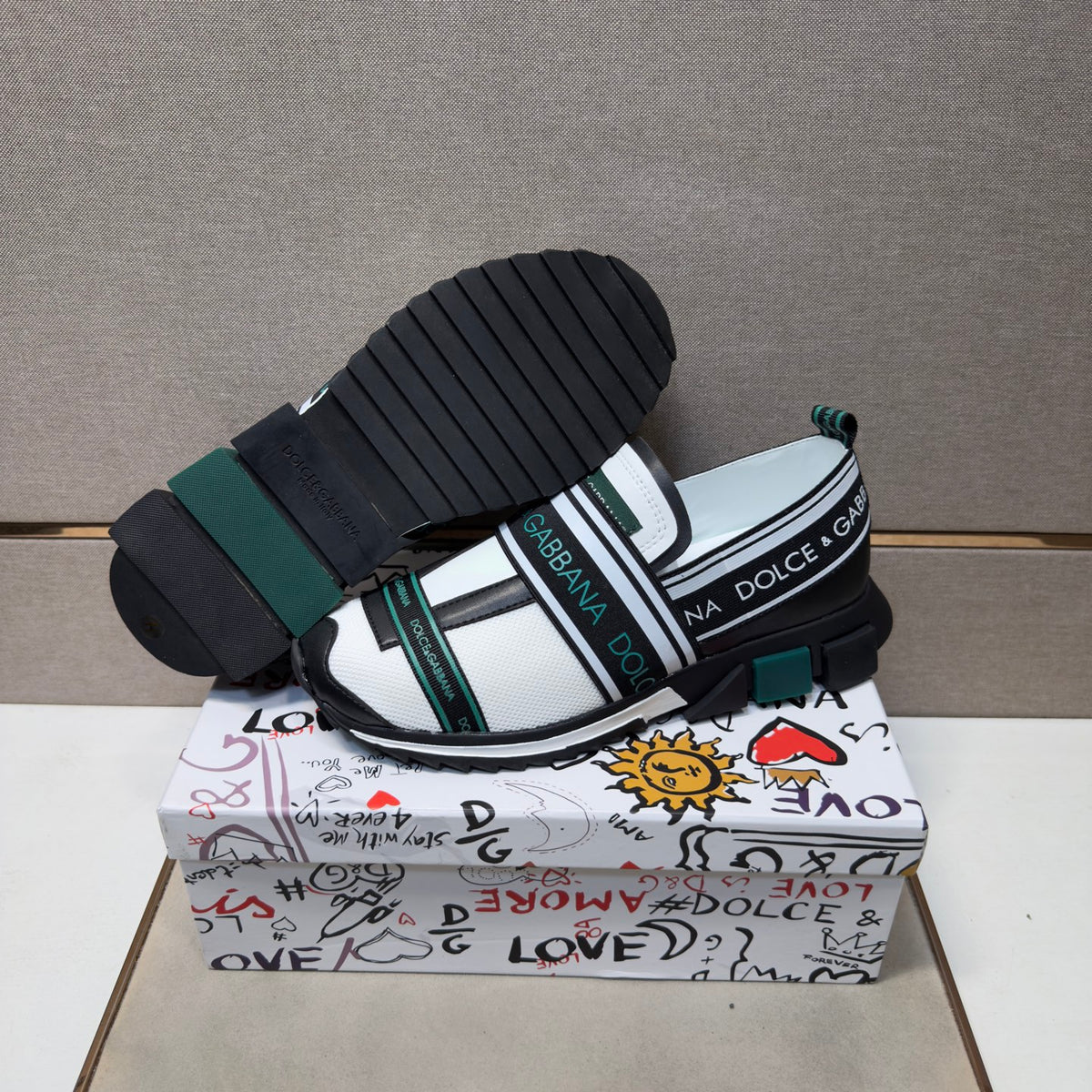 Dolce & Gabbana DG Couple's Multi-Material Casual Sneakers 5 Colors