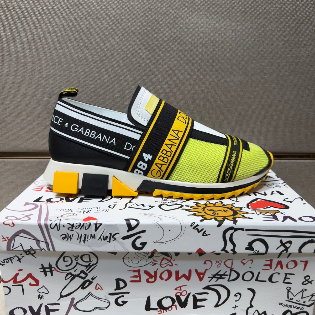 Dolce & Gabbana DG Couple's Multi-Material Casual Sneakers 5 Colors