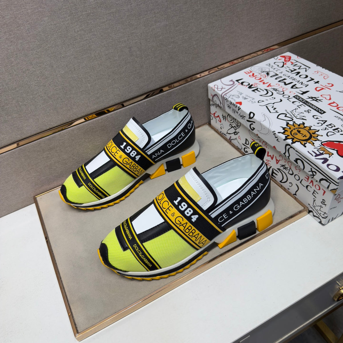 Dolce & Gabbana DG Couple's Multi-Material Casual Sneakers 5 Colors