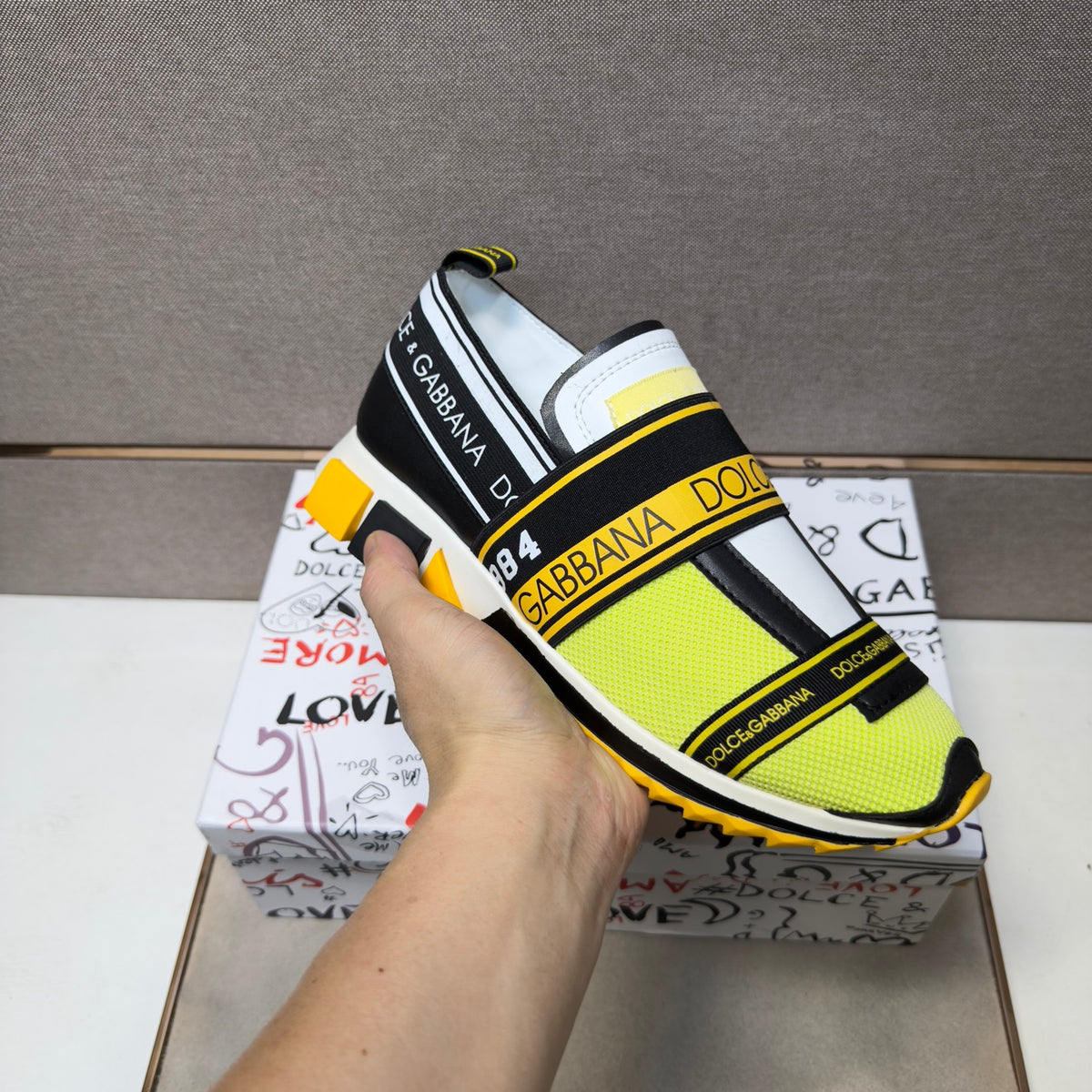 Dolce & Gabbana DG Couple's Multi-Material Casual Sneakers 5 Colors