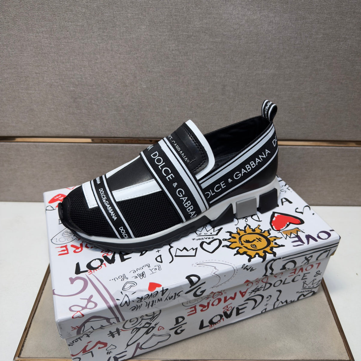 Dolce & Gabbana DG Couple's Multi-Material Casual Sneakers 5 Colors