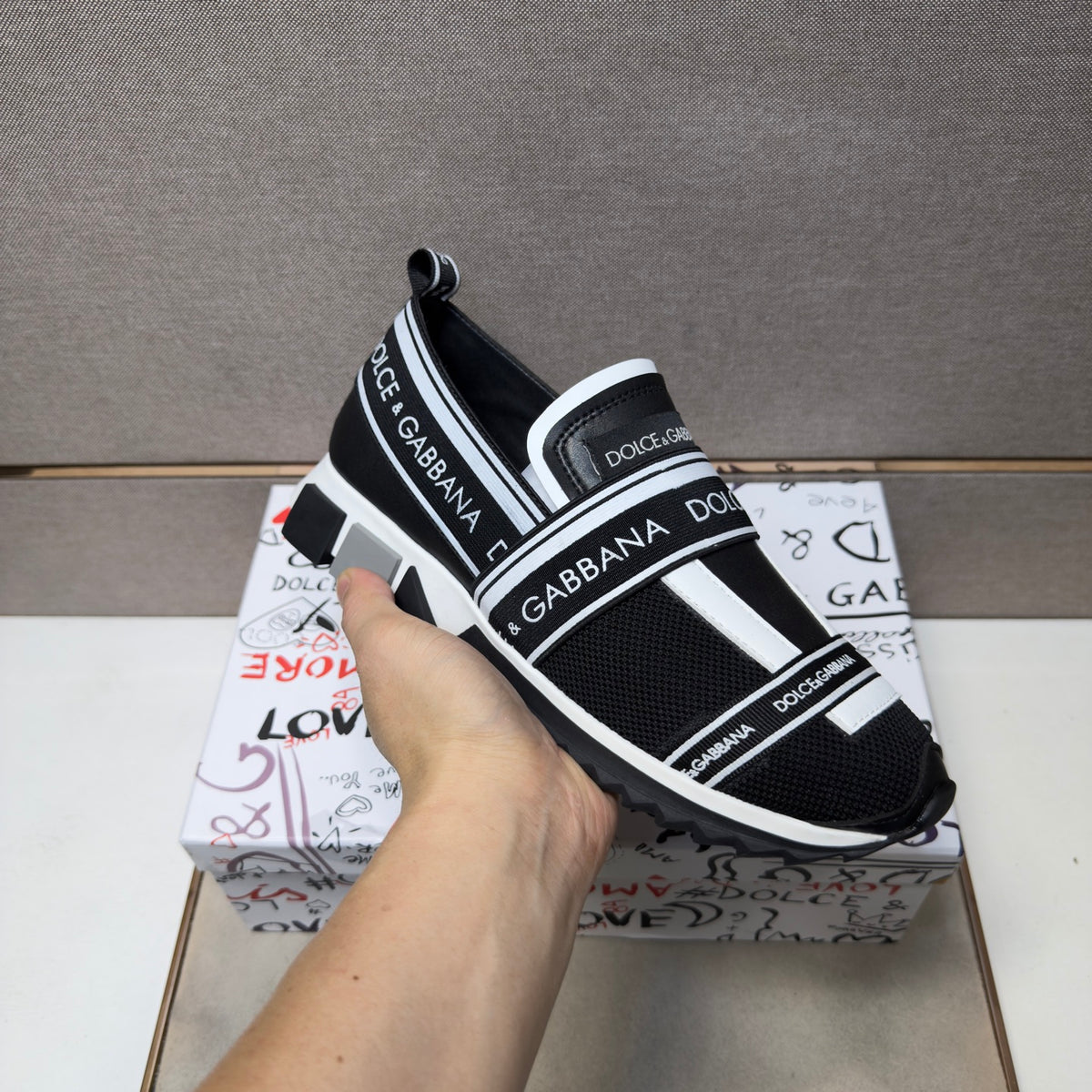 Dolce & Gabbana DG Couple's Multi-Material Casual Sneakers 5 Colors