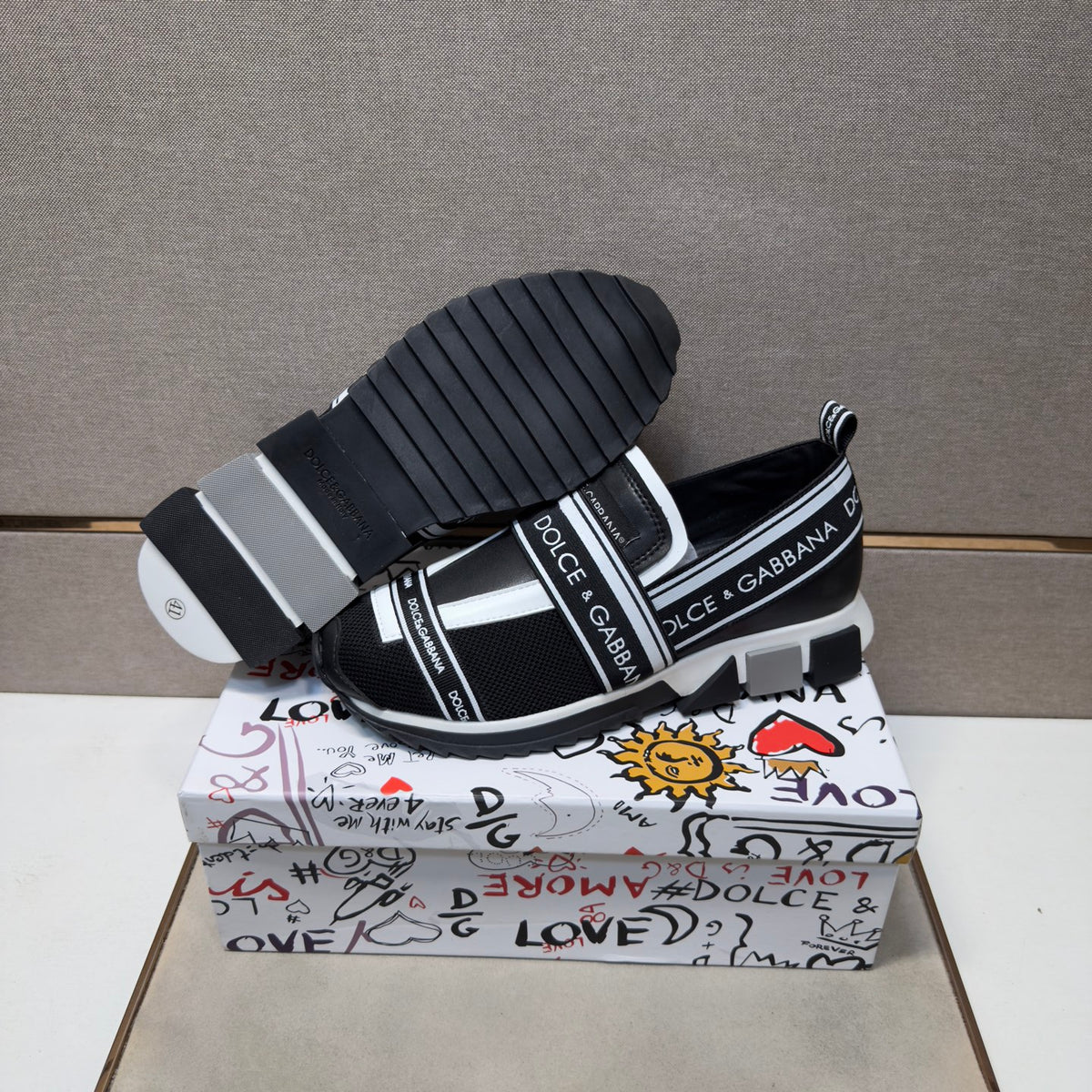 Dolce & Gabbana DG Couple's Multi-Material Casual Sneakers 5 Colors